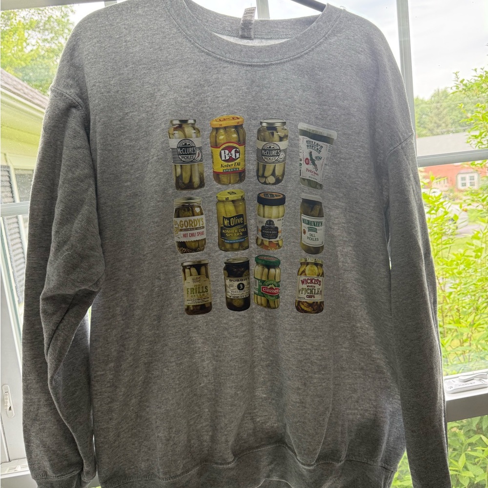 Gray Pickle Jar Graphic Sweater